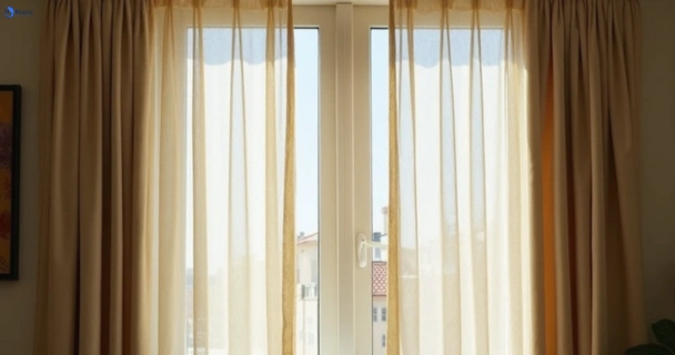 Dusty and dull curtains in bunya before steam cleaning